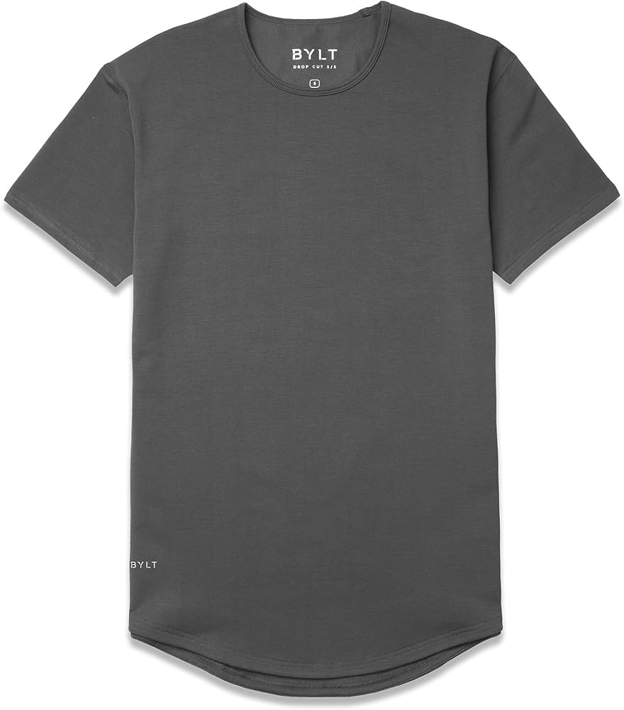 BYLT Mens Drop-Cut Men's T Shirt, Plain Tshirts for Men, Drop Cut Basic Crewneck Tee, Wrinkle Res... | Amazon (US)