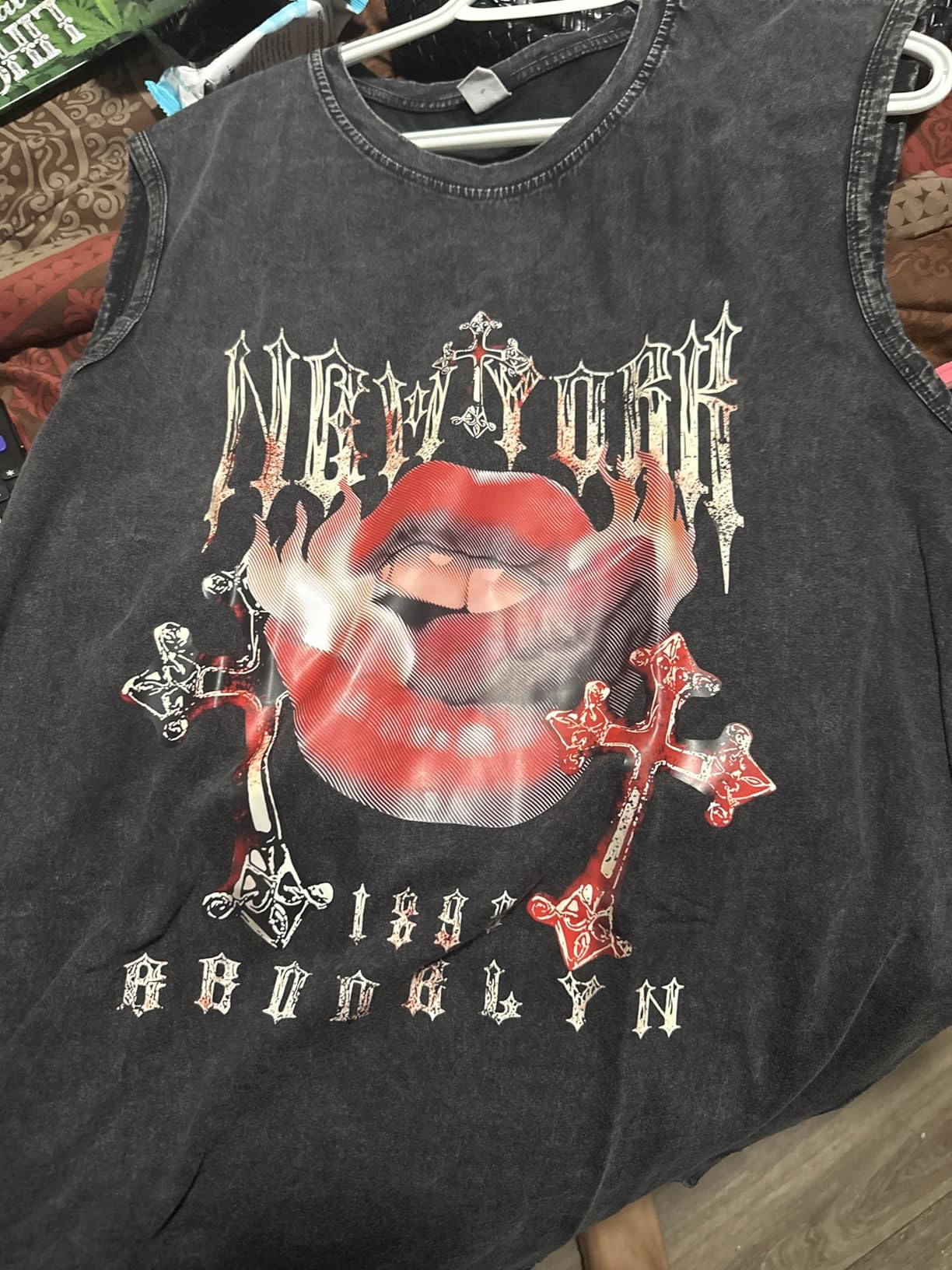 Verdusa Men's Graphic Tees Y2k Gothic Tee Distressed Summer Shirt Grunge Hippie Sleeveless Tank Top | Amazon (US)
