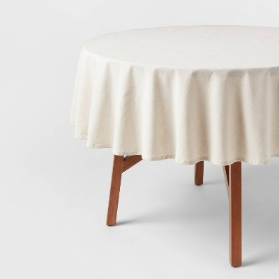 70" Linen Blend Round Tablecloth - Threshold™: Traditional Off-White, Machine Washable, OEKO-TEX Certified | Target