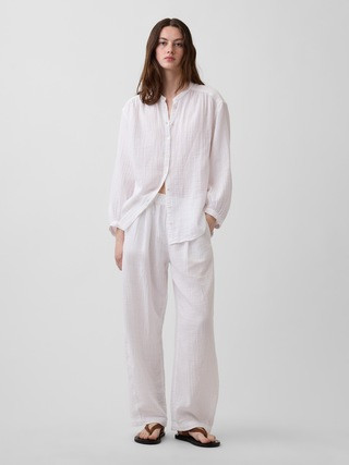 Cotton Gauze Easy Barrel Pants | Gap (US)