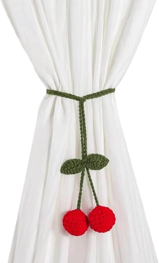 2 Pack Crochet Flower Curtain Tiebacks, Handmade Curtain Holdbacks Curtain Tie Backs for Window D... | Amazon (US)
