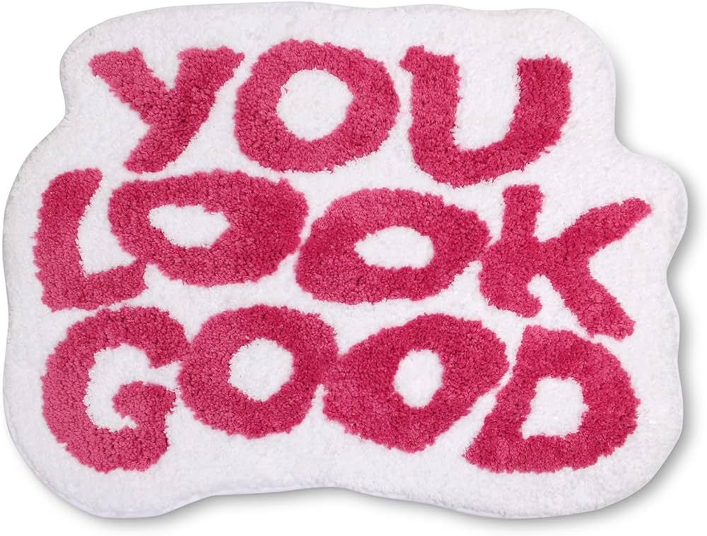 MSTOFFY You Look Good Bath Mat Pink Cute Bathroom Rugs for Girls Microfiber Funny Shower Preppy B... | Amazon (US)