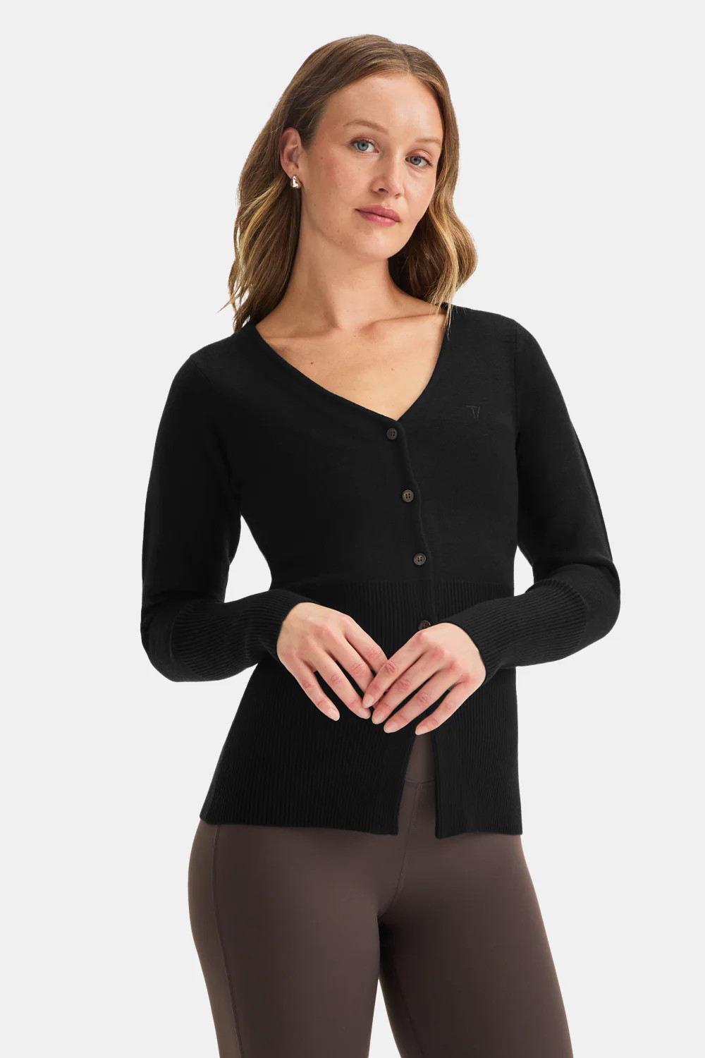 Knit-Waisted Cardigan - Black | TALA (UK)