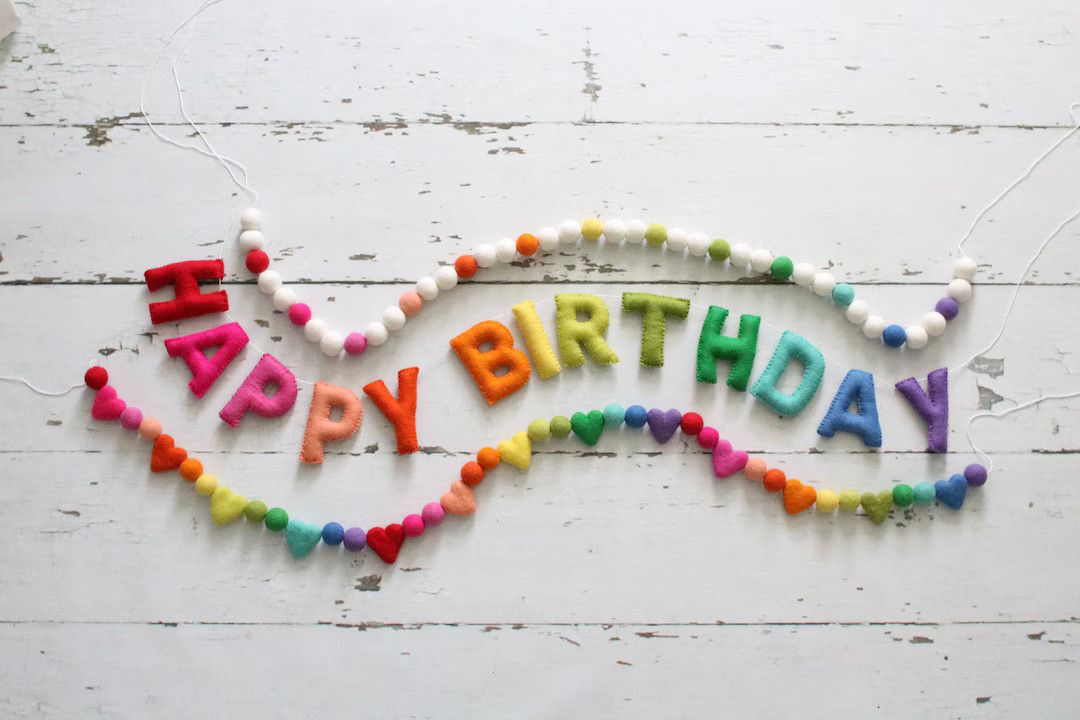 Happy Birthday Banner, Felt Birthday Banner, Reusable Birthday Banner, Birthday Garland, Rainbow ... | Etsy (US)