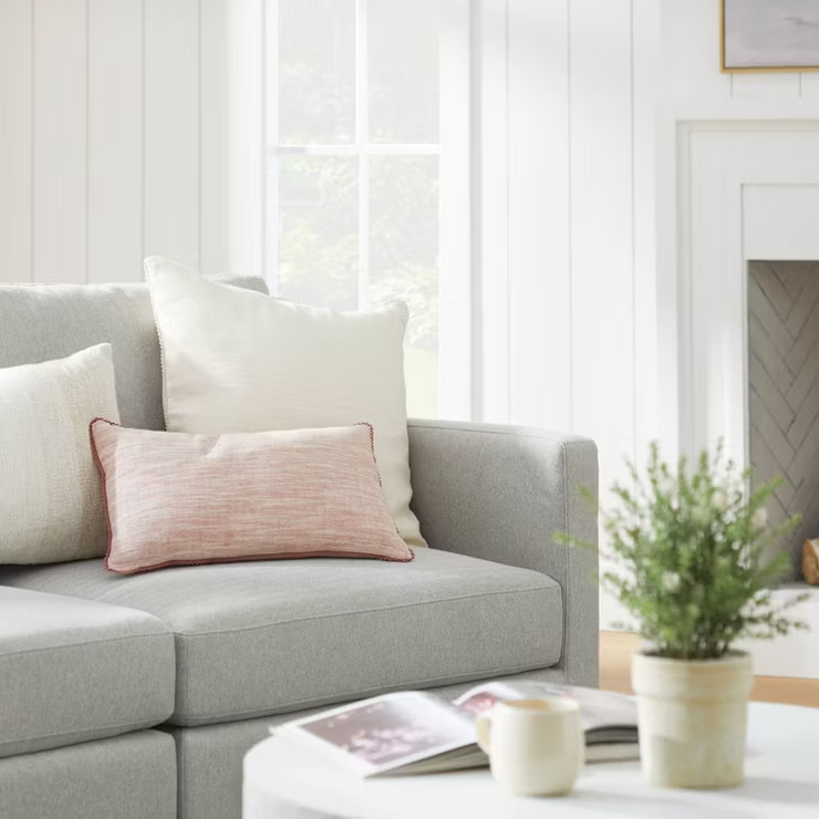 Chambray Throw Pillow with Lace Trim - Threshold™ designed with Studio McGee | Target