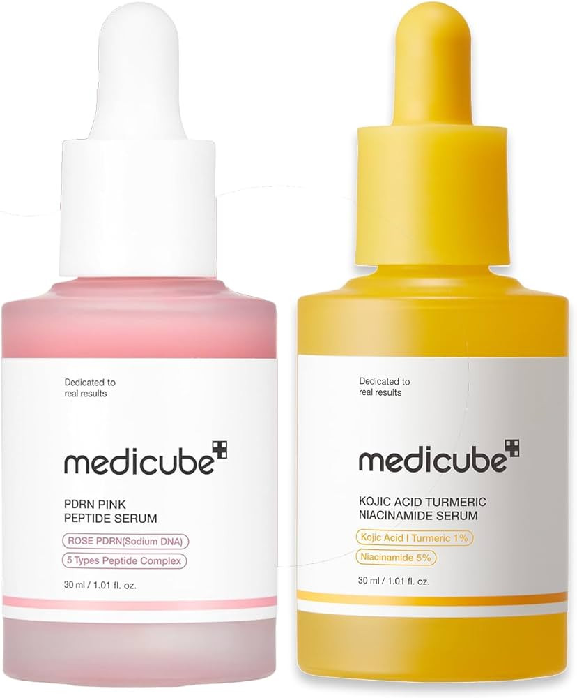 medicube Viral Serum Duo for Clear and Plump Skin: Kojic Acid Turmeric and PDRN Rose Pink Serum f... | Amazon (US)