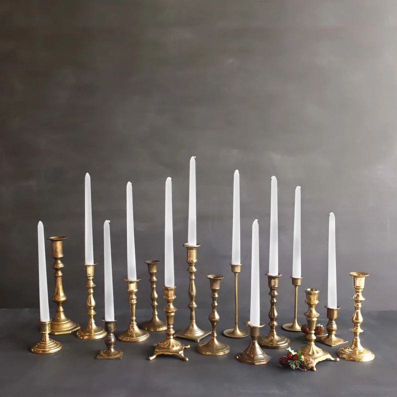 Vintage Brass Candlesticks / Solid Brass Candle Holder You | Etsy | Etsy (US)
