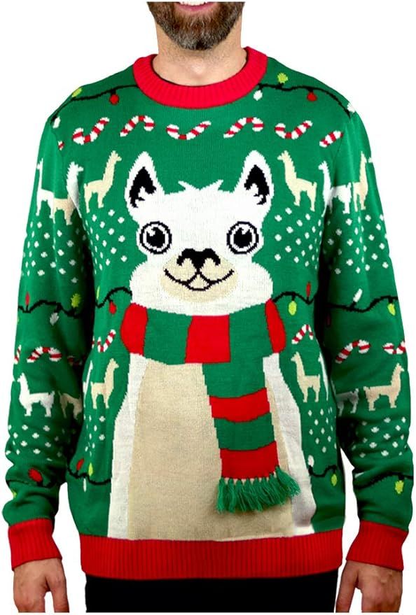 Tstars Llama Ugly Christmas Sweater Men Women Unisex Holiday Xmas Couples Sweaters | Amazon (US)