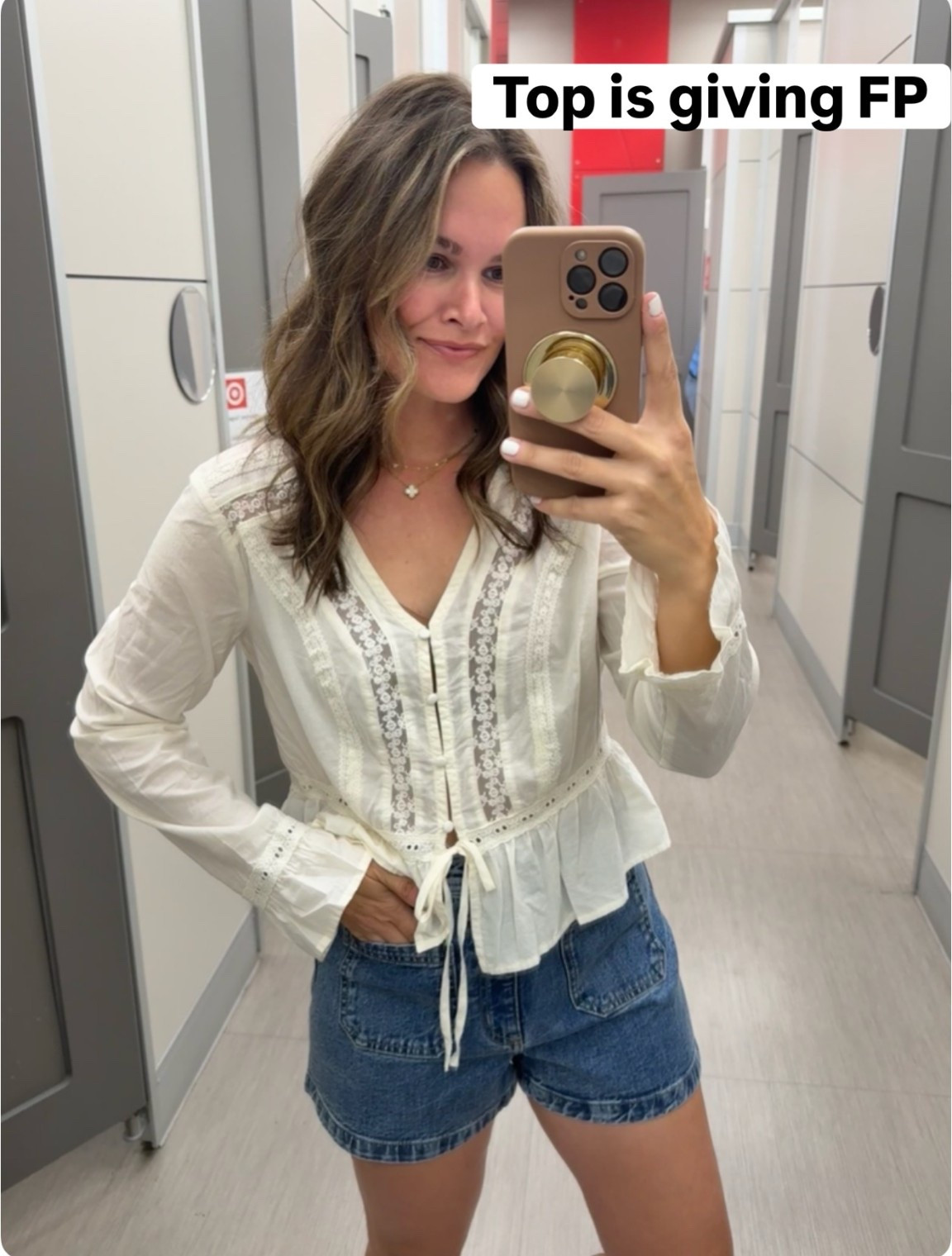 This top reminds me of free people but target! Details are so nice! #targetfashion #targetfinds #lookforless 

#LTKgrwm #LTKSaleAlert #LTKootd