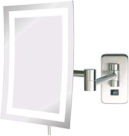 JERDON Rectangular Wall Mount Makeup Mirror - Direct Wire Makeup Mirror with 5X Magnification and... | Amazon (US)