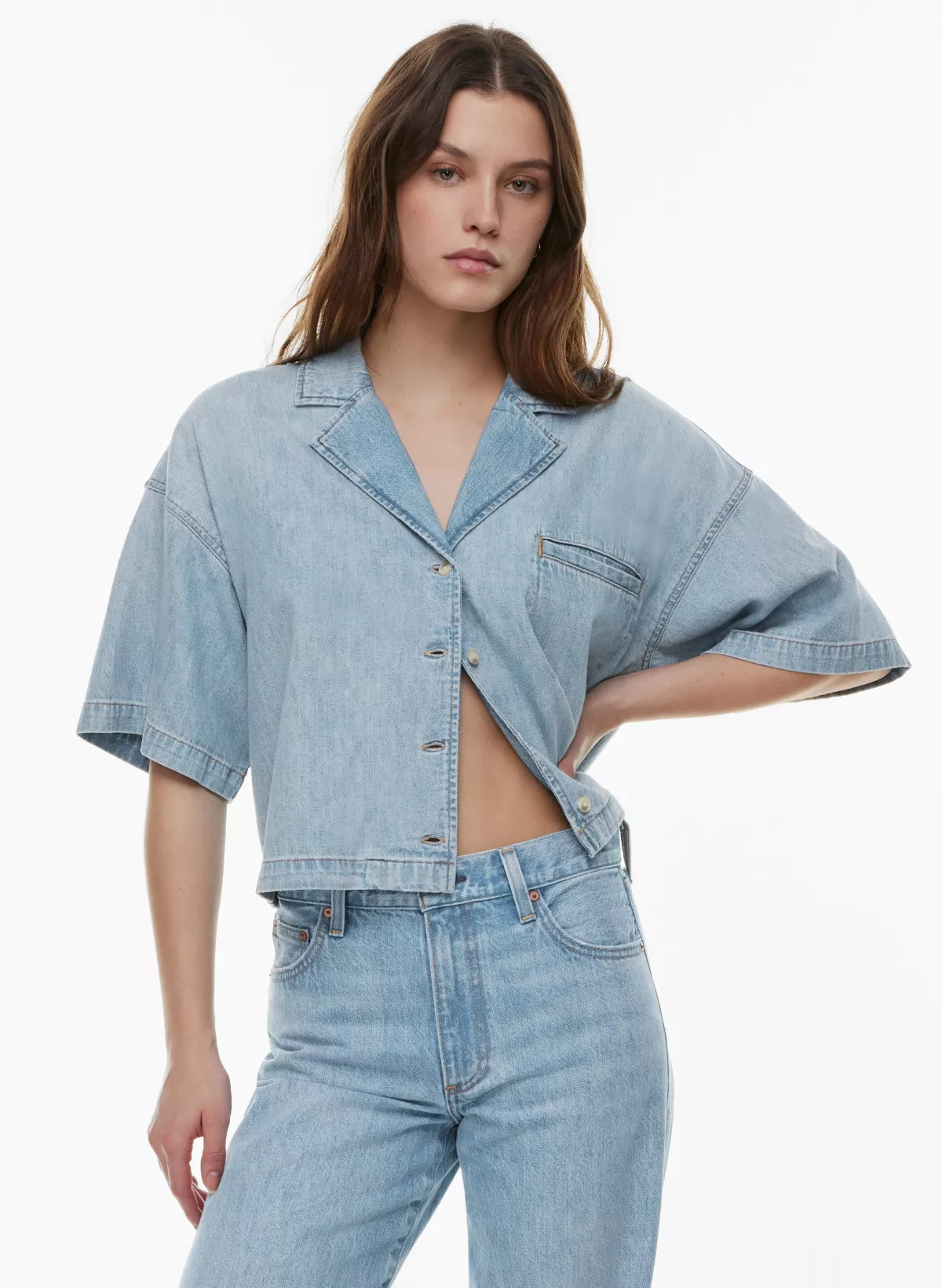THE JANE BOXY DENIM SHIRT | Aritzia