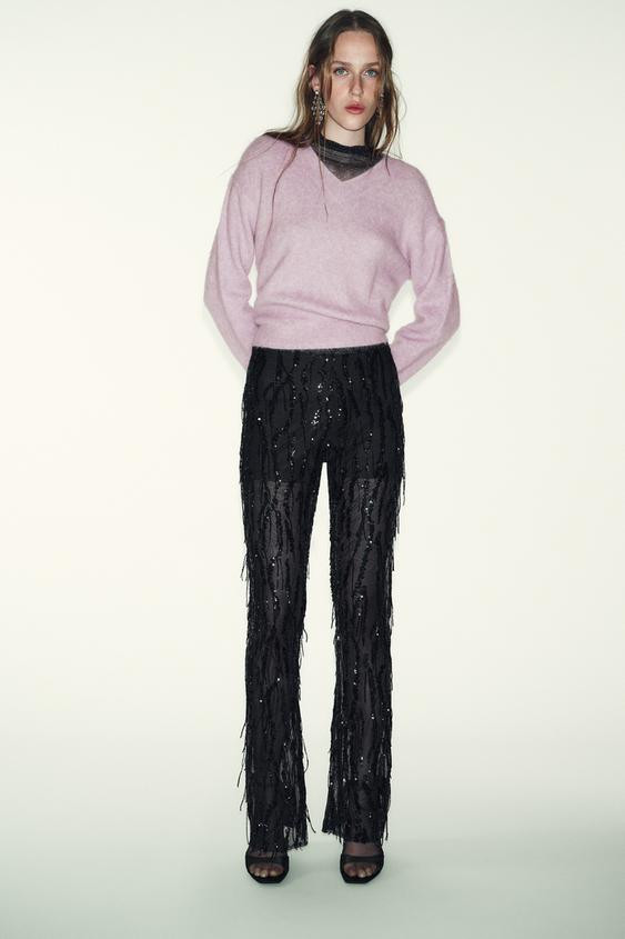 FLARE SEQUIN LEGGINGS | Zara US