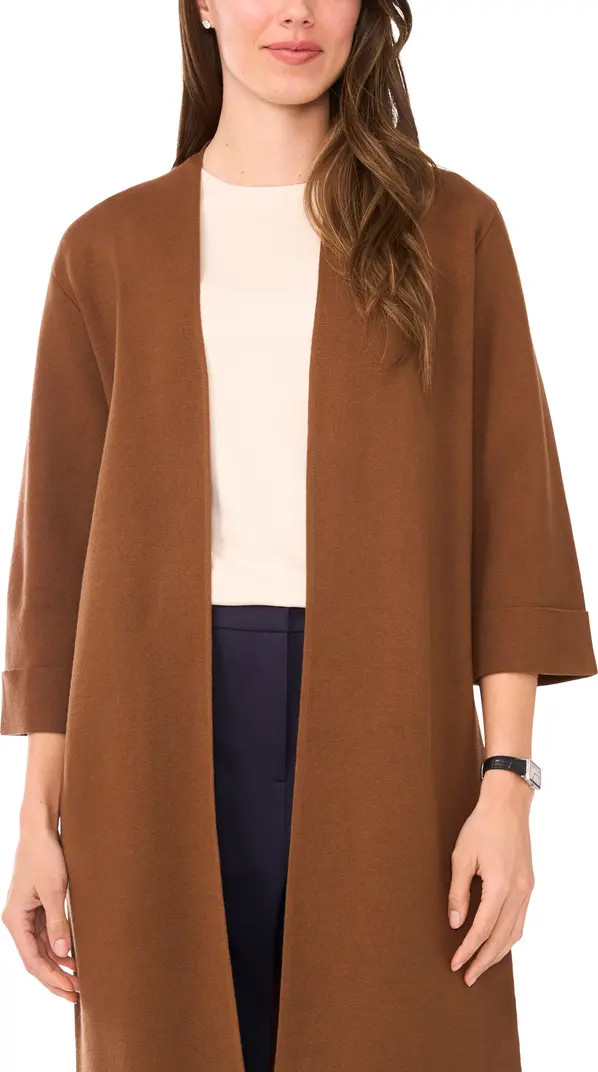 Open Front Three Quarter Sleeve Longline Cardigan | Nordstrom