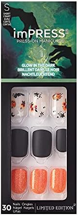 Kiss imPRESS Press on Manicure Halloween Nails - Haunted, Short Length, Square Shape, 30 Fake Nai... | Amazon (US)