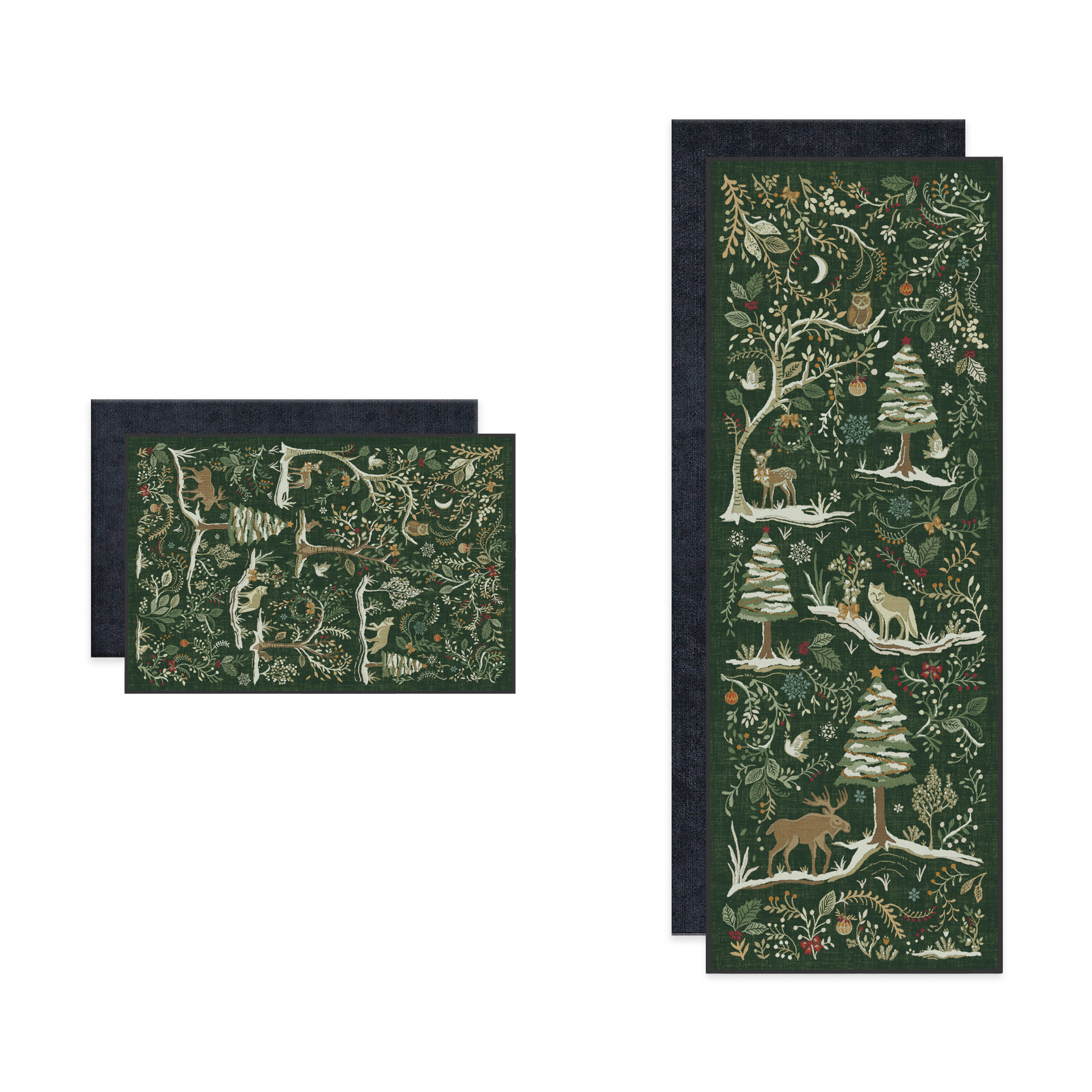 Ruggable Elwood Forest 2 x 7 (ft) Flatweave Chenille Elwood Forest Green Rectangular Indoor Floral/Botanical Machine washable Pet Friendly Rug set 2 | Lowe's