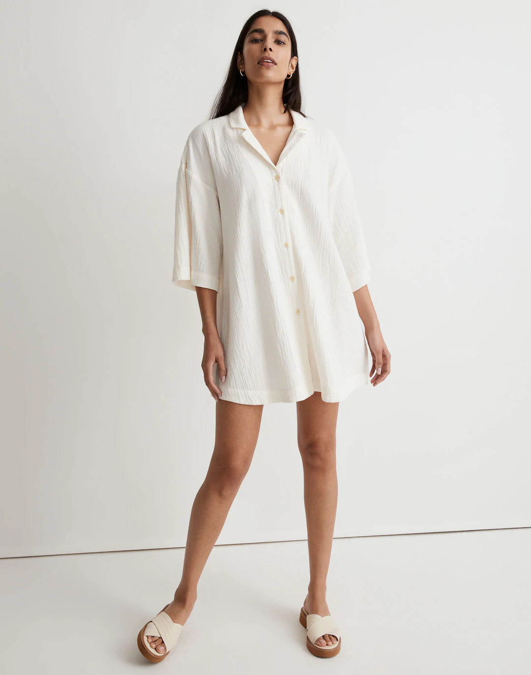 Lightspun Cover-Up Mini Shirtdress | Madewell
