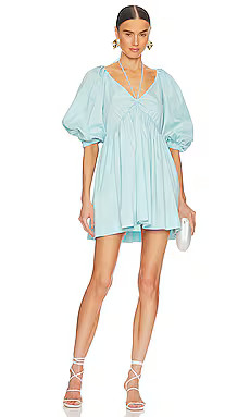 L'Academie Ilana Mini Dress in Baby Blue from Revolve.com | Revolve Clothing (Global)