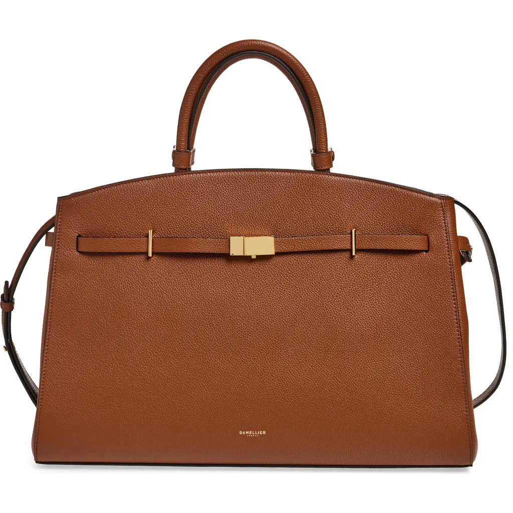 DeMellier New York Leather Satchel in Tan Small Grain at Nordstrom | Nordstrom