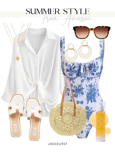 Amazon swimsuits, sandals, vacation outfit, swimwear looks for vacation, resort wear, sunglasses, spring outfit, linen pants with sandals, straw bags, affordable amazon vacation look, Miami outfit, spring beach vacation look, lake look, beach sandals, spring sandals, summer sandals, summer outfit

#LTKswim #LTKstyletip #LTKfindsunder50