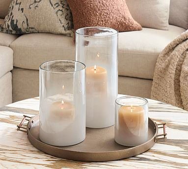 Montecito Glass Hurricane Candle Holder | Pottery Barn (US)