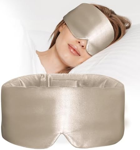 100% Mulberry Silk Sleep Mask, Large Eye Cover for Sleeping, Comfortable and Pressure-Free Sleepi... | Amazon (US)
