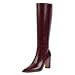 Knee High Boots Pointed Toe Chunky Heel Tall Boots for Women | Amazon (US)