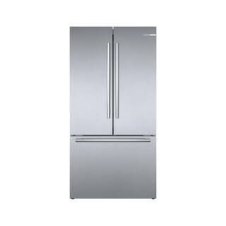 Bosch 800 Series 36 in. 21 cu. ft. French 3 Door Refrigerator in Stainless Steel with Dual Compre... | The Home Depot