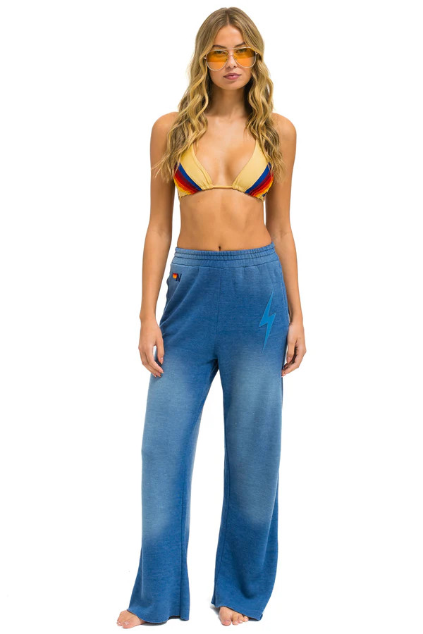 BOLT STITCH WIDE LEG POCKET SWEATPANTS - FADED WATER | Aviator Nation