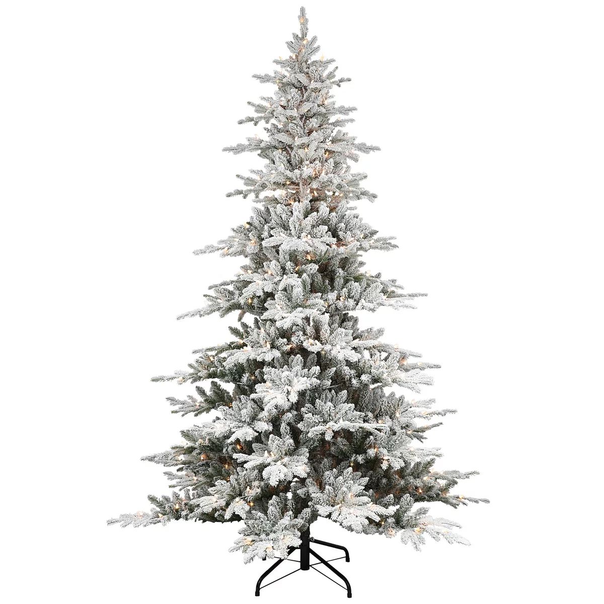 Puleo International 6.5-ft. Pre-Lit Flocked Utah Fir Artificial Christmas Tree | Kohl's