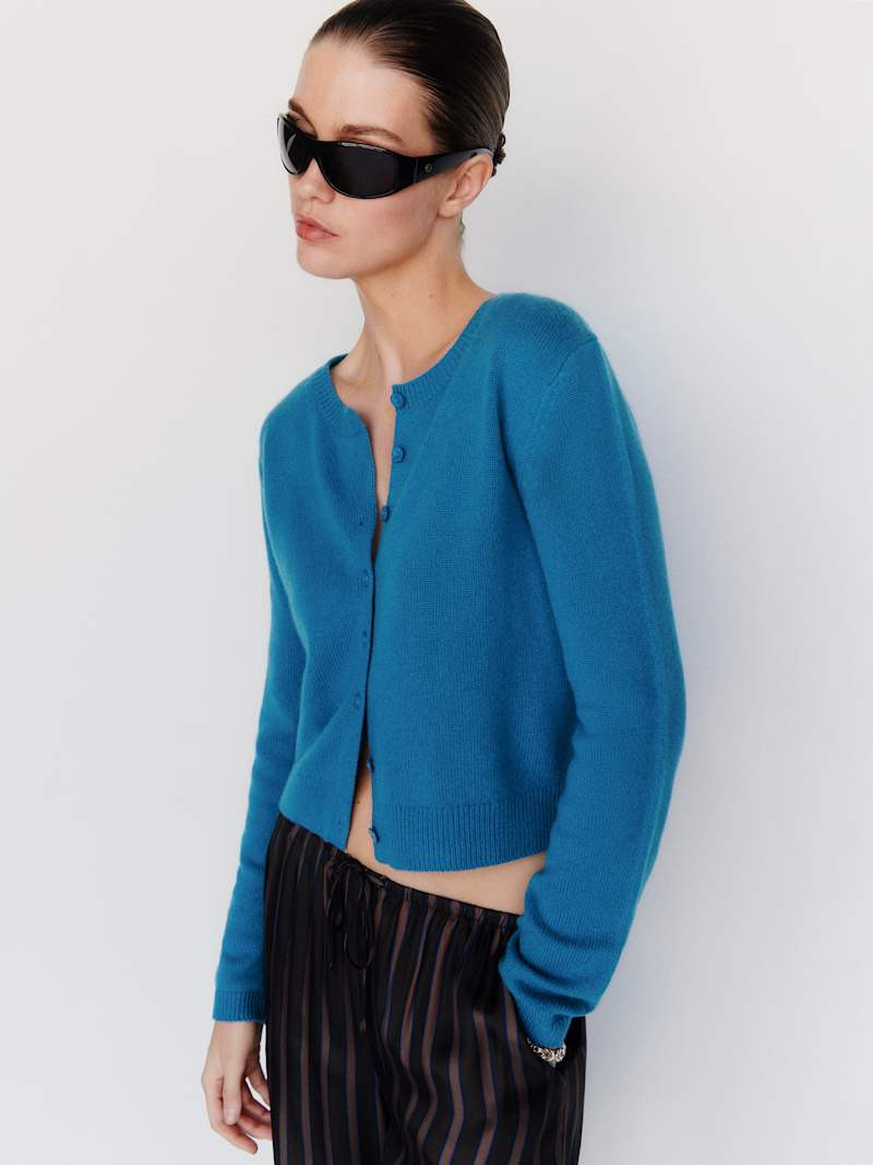 Clara Cashmere Crew Cardigan | Reformation (Global)