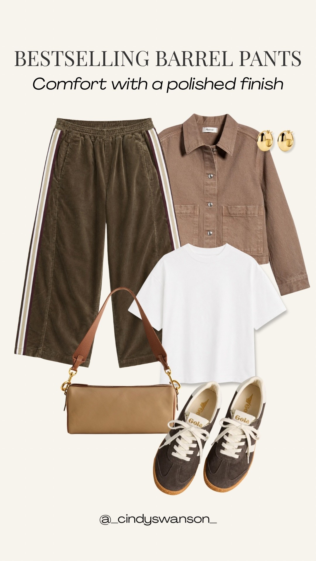 These bestselling barrel pants are such a great mix of comfort and polish. I love the relaxed shape and easy pull-on waist, styled here with a simple white tee, lightweight brown jacket, and sneakers for an everyday look that feels put together without trying too hard.

#LTKootd #LTKOver40 #LTKTravel