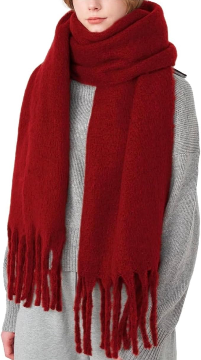 Women Cashmere Feel Scarf, Soft Warm Winter Scarf for Cold Weather, Christmas Blanket Scarves Pas... | Amazon (US)