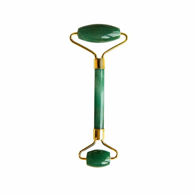 Dr Botanicals Aventurine Jade Soothing Energy Facial Rollers (Gold Metal Handle) | Shop Simon
