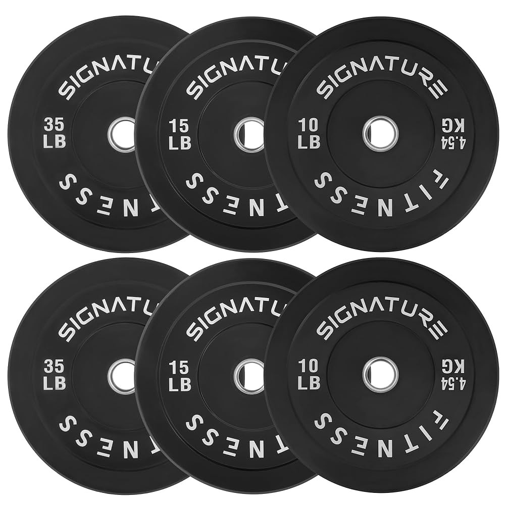 2" Olympic Bumper Plate Weight Plates with Steel Hub, Pair, Updated | Amazon (US)