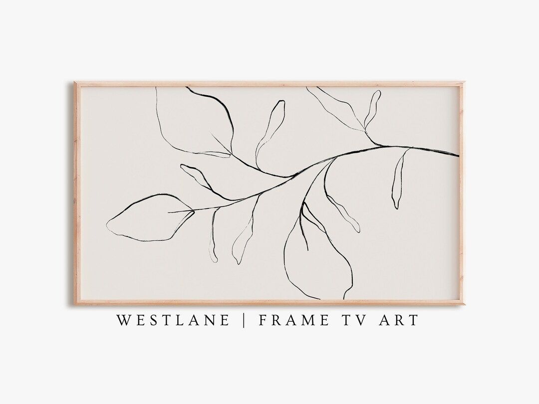 Samsung Frame TV Art | Neutral Sketch Modern Farmhouse Botanical | DIGITAL TV170 | Etsy (US)