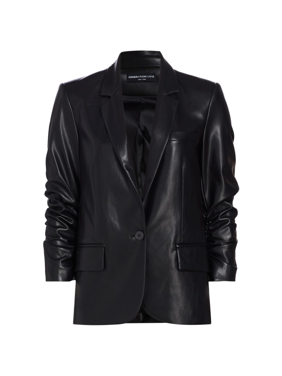 Women's Millie Vegan Leather Blazer - Black - Size Large | Saks Fifth Avenue
