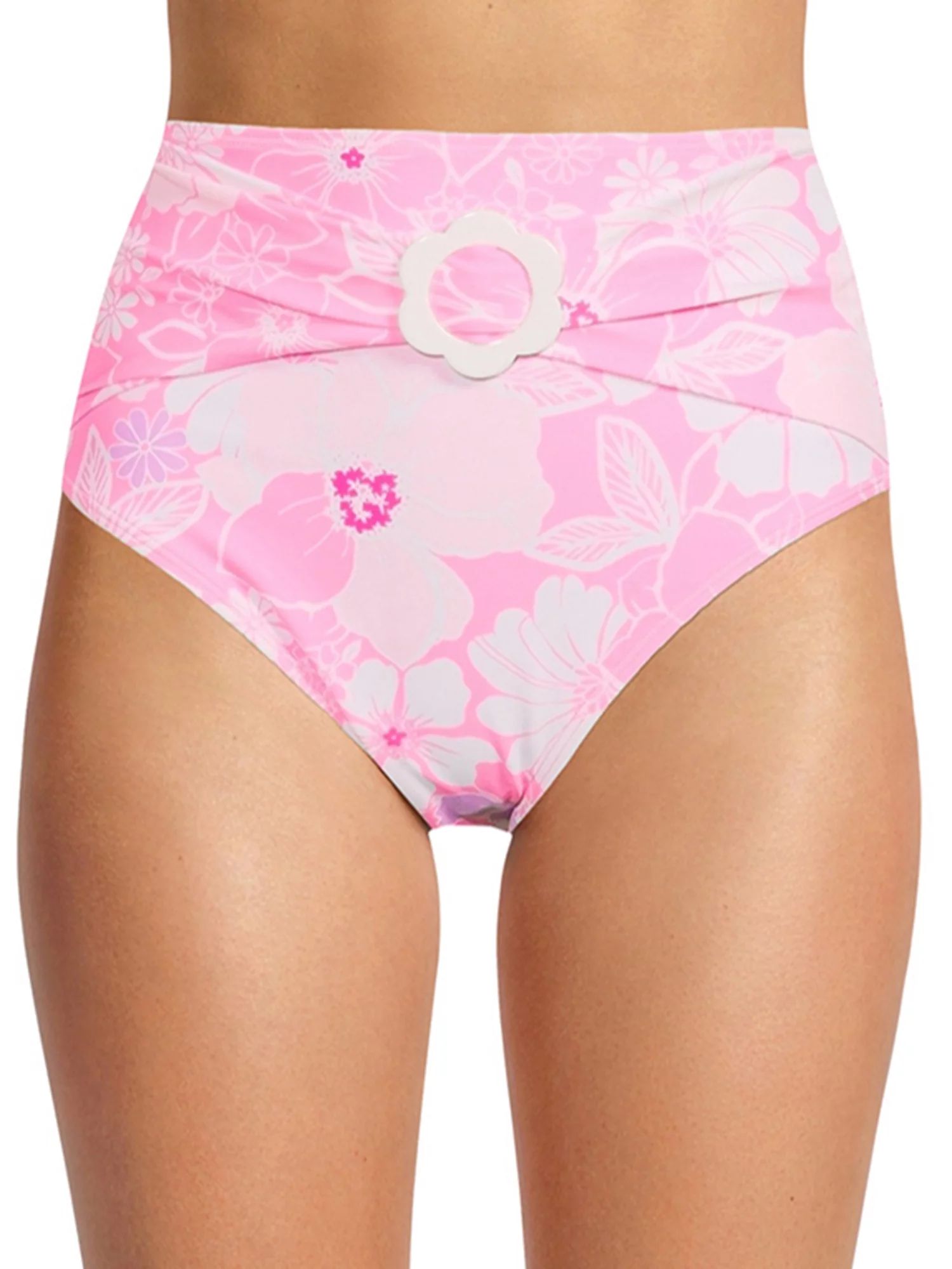 No Boundaries Juniors' High Waisted Floral Swim Bottoms - Walmart.com | Walmart (US)