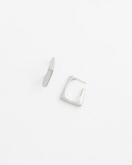 No Droop™ Silver Tone Square Hoops | Chico's