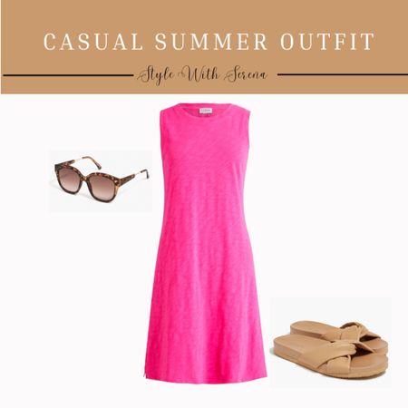Casual summer dress, summer dress, summer outfit, Jcrew factory, sandals, sunglasses 

#LTKSeasonal #LTKStyleTip #LTKFindsUnder100