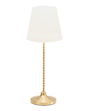 15.75in Fluted Fabric Twisted Metal Rechargeable Table Lamp | Lighting | Marshalls | Marshalls
