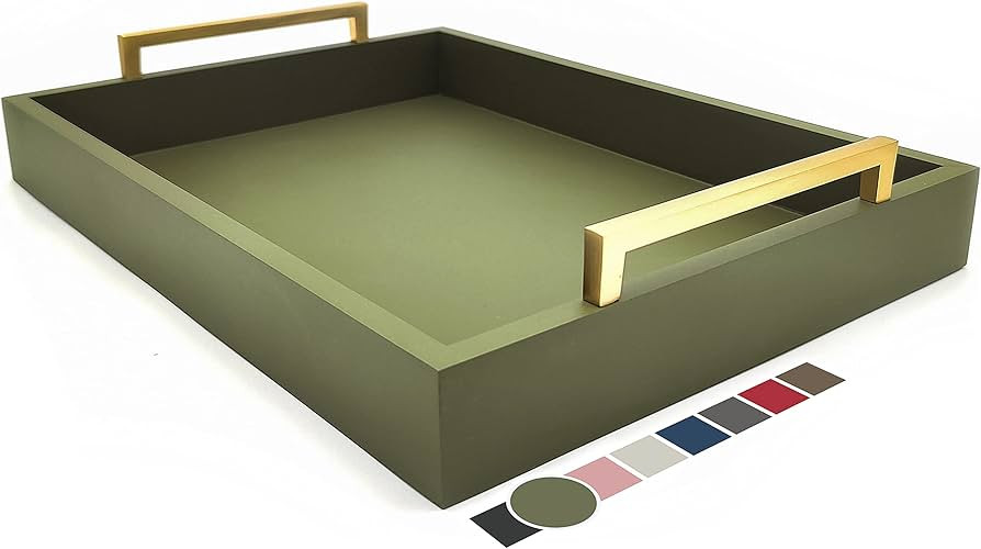 16x12 Decorative Coffee Table Tray - Ottoman Tray - Breakfast, Drinks, Liquor Serving Platter - f... | Amazon (US)