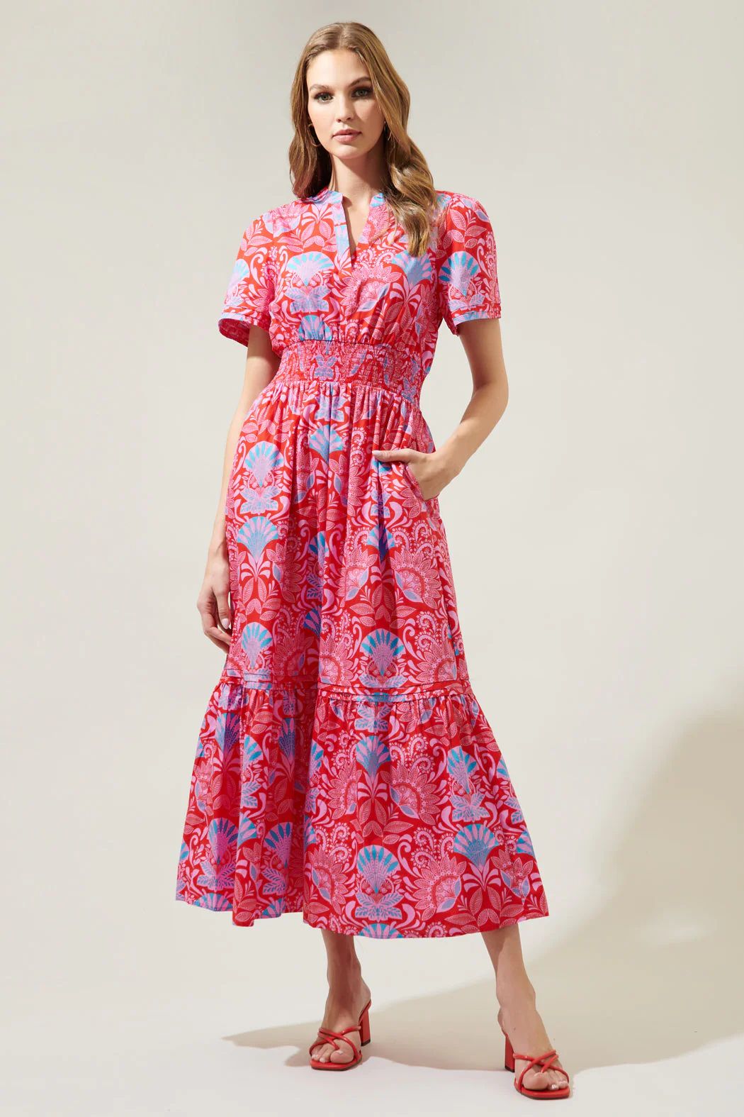 Radiant Floral Belraj Poplin Maxi Dress | Sugarlips