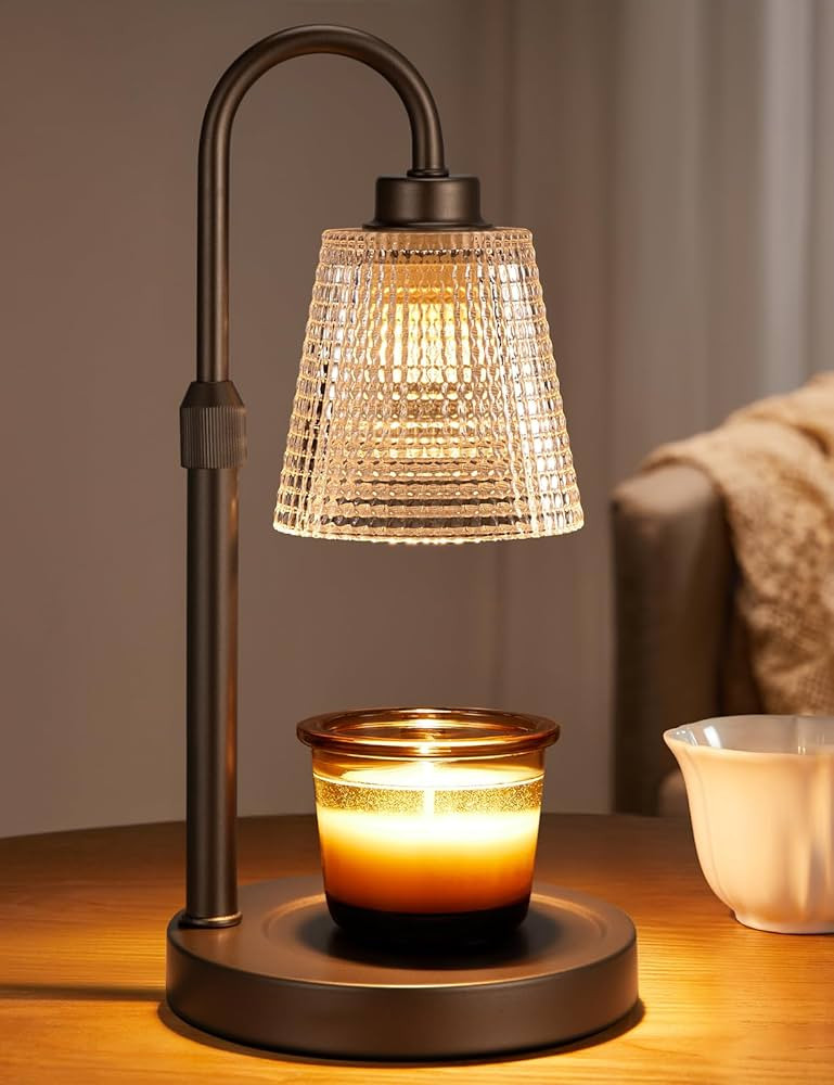 Innqoo Brown Candle Warmer Lamp with Timer, Dimmable Candle Warmer for Jar Candles, Height Adjust... | Amazon (US)