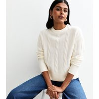 Women's Cream Cable Knit Crew Neck Jumper New Look | New Look (UK)