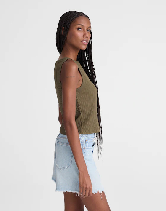 Ribbed Crewneck Shell Top | Madewell
