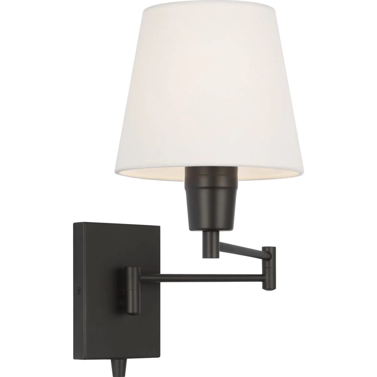 Avec Seymour Collection Modern Farmhouse Matte Black Wall Sconce with White Fabric Shade - Walmar... | Walmart (US)