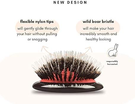 Professional Styling Boar Bristle Hair Brush for Women Men and Kids. Best Detangler for Hair Exte... | Amazon (US)