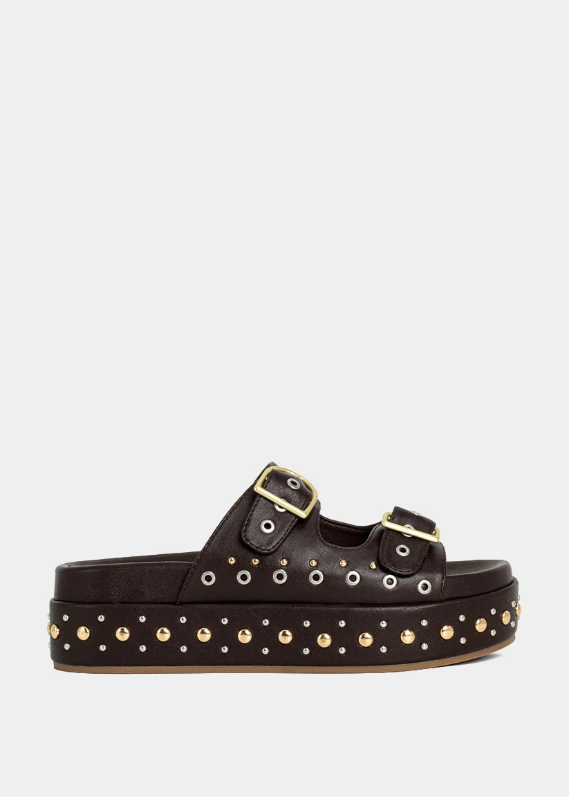 IRENE Platform Slide with Stud Details | SHUSHOP | SHUSHOP
