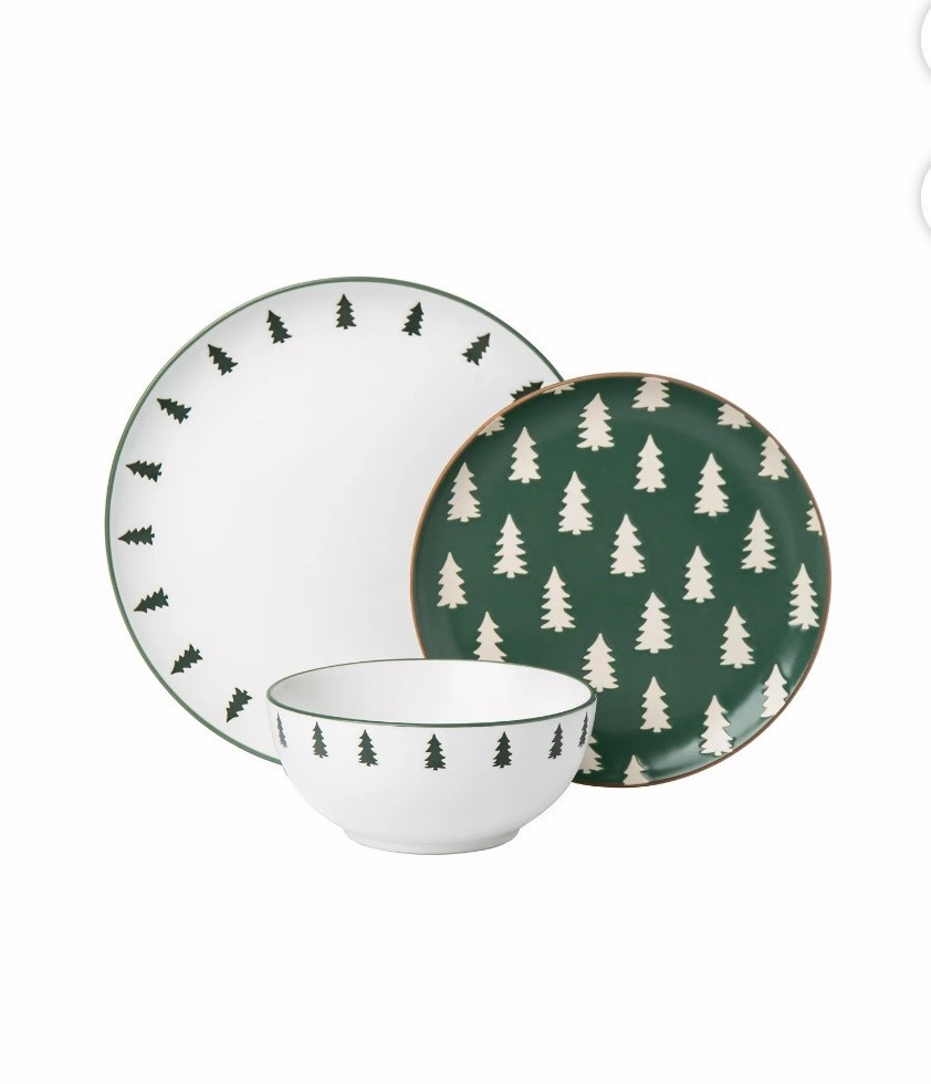 The 12 piece set includes everything you need for a complete dining experience: 4 10.5 inch dinner plates, 4 8.5 inch salad plates, and 4 6.25 inch cereal bowls. Each dinner plate provides ample space for main courses, , while the salad plates are perfectly sized for appetizers, salads, or desserts. The bowls are deep enough to hold soups, cereals, or side dishes, ensuring both functionality and style. Made from high-quality, durable ceramic, this tableware set is designed to withstand daily use.

#LTKHoliday #LTKSeasonal #LTKHome