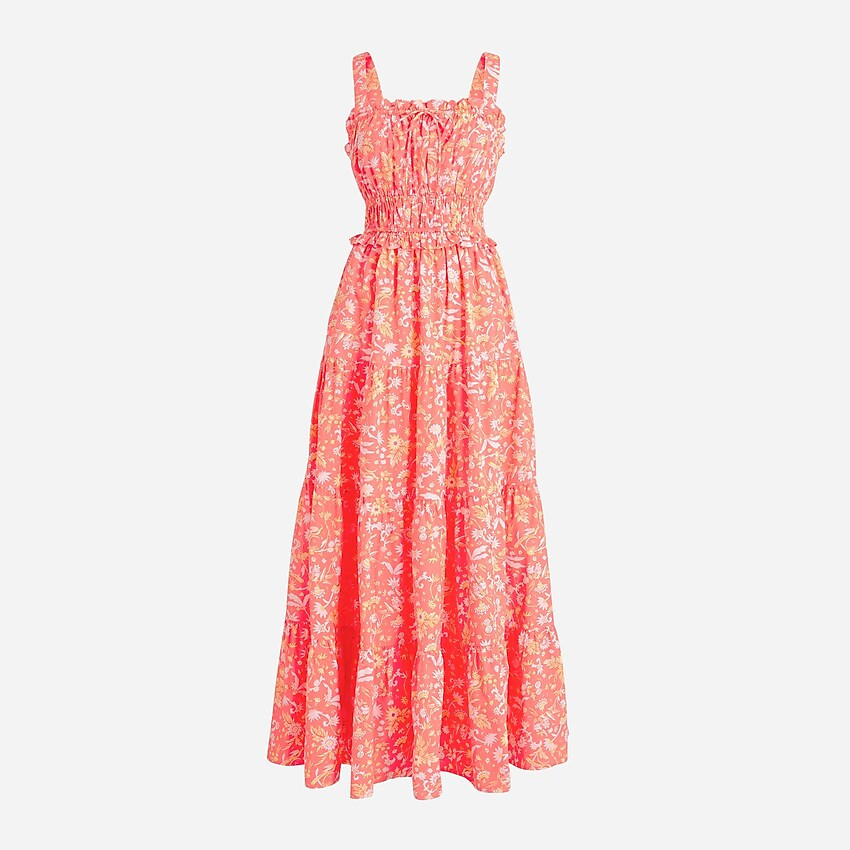 Ruffle-trim tiered dress in sunny blooms | J. Crew US